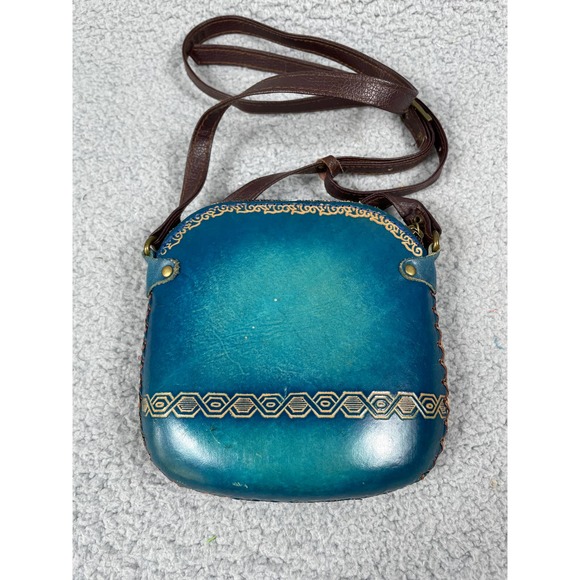 Purse Change Crossbody Angel Embossed Leather Hand made Zip Pouch Wallet - Picture 2 of 7